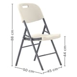 SEDIE PIEGHEVOLI SUPRA-TEK  50x45x88 CM BIANCO PE (4 UNITÀ)