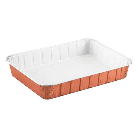 CONTENITORI LACCATI  1190 ML 22,7x17,7x3,6 CM RAME ALLUMINIO (100 UNITÀ)
