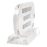 CARTELLO "RESERVADO-RÉSERVÉ-RESERVED"   13,5x7,5 CM TRASPARENTE ACRILICO (2 UNITÀ)