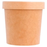 CONTENITORI CON COPERCHI  360 ML - 12 oz 300 + 18 PE G/M2 Ø 9/7,3x8,6 CM NATURALE KRAFT (250 UNITÀ)
