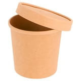 CONTENITORI CON COPERCHI  360 ML - 12 oz 300 + 18 PE G/M2 Ø 9/7,3x8,6 CM NATURALE KRAFT (250 UNITÀ)