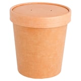 CONTENITORI CON COPERCHI  480 ML - 16 oz 320 + 18 PE G/M2 Ø 9,8/7,5x10 CM NATURALE KRAFT (250 UNITÀ)