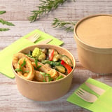 INSALATIERI  750 ML - 25 oz 300 + 18 PE G/M2 Ø 15/12,8x6 CM NATURALE KRAFT (300 UNITÀ)