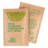 SALVIETTE FLUSHABLE KRAFT FEEL GREEN  50 G/M2 6,8x10 CM BIANCO CELLULOSA (1200 UNITÀ)