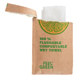 SALVIETTE FLUSHABLE KRAFT FEEL GREEN  50 G/M2 6,8x10 CM BIANCO CELLULOSA (1200 UNITÀ)