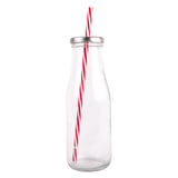 BOTTIGLIA + COPERCHIO + CANNUCCIA WAKI GLASS 440 ML Ø 6,8x19 CM TRASPARENTE CRISTAL (48 UNITÀ)