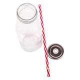 BOTTIGLIA + COPERCHIO + CANNUCCIA WAKI GLASS 440 ML Ø 6,8x19 CM TRASPARENTE CRISTAL (48 UNITÀ)
