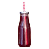 BOTTIGLIA + COPERCHIO + CANNUCCIA WAKI GLASS 440 ML Ø 6,8x19 CM TRASPARENTE CRISTAL (48 UNITÀ)