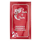BUSTINE DENTIFRICIO 'TOUCH OF CHARM' 3 ML 4,5x8 CM BORDEAUX (500 UNITÀ)