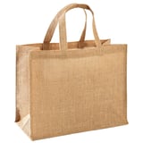 SACCHETTO SENZA DECORAZIONI CON MANICI  260 G/M2 38,5+18x30,5 CM NATURALE IUTA (10 UNITÀ)