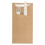 BUSTE PORTAPOSATE + TOVAGLIOLO JUST IN TIME  80 + 10PE G/M2 11,2x22,5 CM NATURALE KRAFT A COSTINE (400 UNITÀ)
