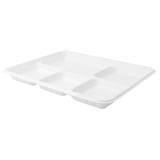 VASSOI 5 SCOMPARTI BIONIC  26,5x21,5x2,5 CM BIANCO BAGASSA (500 UNITÀ)