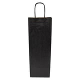 SACCHETTI SOS CON MANICI 1 BOTTIGLIA  100 G/M2 14+8x40 CM NERO KRAFT (250 UNITÀ)