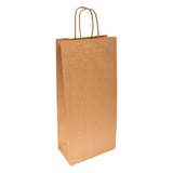 SACCHETTI SOS CON MANICI 2 BOTTIGLIE  100 G/M2 18+10x39 CM NATURALE KRAFT (250 UNITÀ)