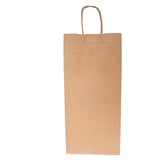 SACCHETTI SOS CON MANICI 2 BOTTIGLIE  100 G/M2 18+10x39 CM NATURALE KRAFT (250 UNITÀ)