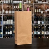 SACCHETTI SOS CON MANICI 2 BOTTIGLIE  100 G/M2 18+10x39 CM NATURALE KRAFT (250 UNITÀ)