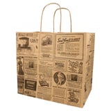 SACCHETTI CON MANICI "TRAITEUR" 'TIMES' 80 G/M2 26+17x24 CM NATURALE KRAFT (250 UNITÀ)
