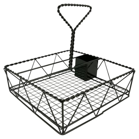 CESTINO "CADDY" QUADRATo   25x25x24 CM NERO METAL (1 UNITÀ)