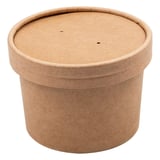 CONTENITORI CON COPERCHI  240 ML - 8 oz 300 + 18 PE G/M2 Ø9/7,5x6 CM NATURALE KRAFT (250 UNITÀ)
