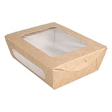 SCATOLE PER INSALATA CON FINESTRA  700 ML - 23,3 oz 391 G/M2 + PE 16x12x5 CM MARRONE CARTONE (200 UNITÀ)