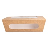 SCATOLE PER INSALATA CON FINESTRA  700 ML - 23,3 oz 391 G/M2 + PE 16x12x5 CM MARRONE CARTONE (200 UNITÀ)