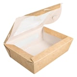 SCATOLE PER INSALATA CON FINESTRA  700 ML - 23,3 oz 391 G/M2 + PE 16x12x5 CM MARRONE CARTONE (200 UNITÀ)