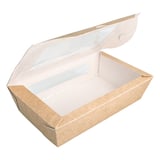 SCATOLE PER INSALATA CON FINESTRA  900 ML - 30 oz 391 G/M2 + PE 20x12x5 CM MARRONE CARTONE (200 UNITÀ)