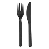 SET 3/1 FORCHETTA, COLETELLO, TOVAGLIOLO FEEL GREEN  18 CM NERO CPLA (500 UNITÀ)