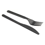 SET 3/1 FORCHETTA, COLETELLO, TOVAGLIOLO FEEL GREEN  18 CM NERO CPLA (500 UNITÀ)