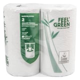 2 ROTOLI DA CUCINA ECOLABEL A 2 VELI FEEL GREEN  24,5 G/M2 24,5 CM x 30 M BIANCO CARTA RICICLATA (1 UNITÀ)