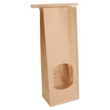 SACCHETTI SOS CON CHIUSURA CON FINESTRA  1300 G 60 G/M2 + 25µ OPP 9+6x25 CM NATURALE KRAFT (500 UNITÀ)