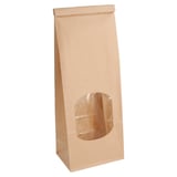 SACCHETTI SOS CON CHIUSURA CON FINESTRA  1300 G 60 G/M2 + 25µ OPP 9+6x25 CM NATURALE KRAFT (500 UNITÀ)