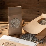 SACCHETTI SOS CON CHIUSURA CON FINESTRA  1300 G 60 G/M2 + 25µ OPP 9+6x25 CM NATURALE KRAFT (500 UNITÀ)