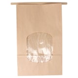 SACCHETTI SOS CON CHIUSURA CON FINESTRA  2500 G 60 G/M2 + 25µ OPP 15,5+7x24,2 CM NATURALE KRAFT (500 UNITÀ)