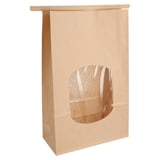 SACCHETTI SOS CON CHIUSURA CON FINESTRA  2500 G 60 G/M2 + 25µ OPP 15,5+7x24,2 CM NATURALE KRAFT (500 UNITÀ)