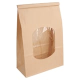 SACCHETTI SOS CON CHIUSURA CON FINESTRA  2500 G 60 G/M2 + 25µ OPP 15,5+7x24,2 CM NATURALE KRAFT (500 UNITÀ)