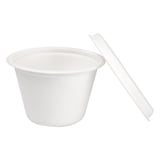MINI TERRINE + COPERCHI BIONIC 120 ML Ø7,4x5,1+0,7 CM BIANCO BAGASSA (800 UNITÀ)