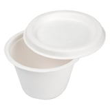 MINI TERRINE + COPERCHI BIONIC 120 ML Ø7,4x5,1+0,7 CM BIANCO BAGASSA (800 UNITÀ)