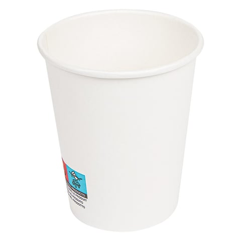 BICCHIERI BEVANDE CALDE 1 PARETE  240 ML - 8 oz 280 + 18 PE G/M2 Ø8/5,6x9,2 CM BIANCO CARTONE (1000 UNITÀ)