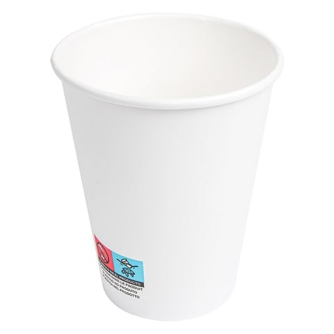 BICCHIERI BEVANDE CALDE 1 PARETE  360 ML - 12 oz 300 + 18 PE G/M2 Ø9/6x11 CM BIANCO CARTONE (900 UNITÀ)