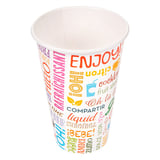 BICCHIERI BEVANDE FREDDE 1 PARETE 'PAROLE' 360 ML - 12 oz 265 + 18PE G/M2 Ø9/6x11 CM BIANCO CARTONE (2000 UNITÀ)