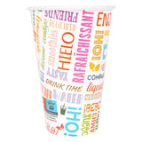 BICCHIERI BEVANDE FREDDE 1 PARETE 'PAROLE' 360 ML - 12 oz 265 + 18PE G/M2 Ø9/6x11 CM BIANCO CARTONE (2000 UNITÀ)