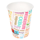 BICCHIERI BEVANDE FREDDE 1 PARETE 'PAROLE' 270 ML - 9 oz 265 + 18 PE G/M2 Ø7,8/5,2x9,5 CM BIANCO CARTONE (2500 UNITÀ)