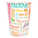 BICCHIERI BEVANDE FREDDE 1 PARETE 'PAROLE' 270 ML - 9 oz 265 + 18 PE G/M2 Ø7,8/5,2x9,5 CM BIANCO CARTONE (2500 UNITÀ)