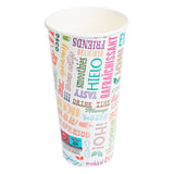 BICCHIERI BEVANDE FREDDE 1 PARETE 'PAROLE' 660 ML - 22 oz 280 + 18PE G/M2 Ø9/6x17 CM BIANCO CARTONE (1000 UNITÀ)
