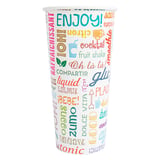 BICCHIERI BEVANDE FREDDE 1 PARETE 'PAROLE' 660 ML - 22 oz 280 + 18PE G/M2 Ø9/6x17 CM BIANCO CARTONE (1000 UNITÀ)