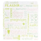 CARTA ANTIGRASSO APERTO 2 LATI FAST FOOD PFAS FREE 'PAROLE' 35 G/M2 17x18 CM BIANCO PERGAMANA ANTIGRASSI (500 UNITÀ)