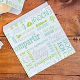 CARTA ANTIGRASSO APERTO 2 LATI FAST FOOD PFAS FREE 'PAROLE' 35 G/M2 17x18 CM BIANCO PERGAMANA ANTIGRASSI (500 UNITÀ)