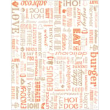 CARTA ANTIGRASSO FAST FOOD PFAS FREE 'ORANGE PAROLE' 35 G/M2 28x34 CM BIANCO PERGAMANA ANTIGRASSI (1000 UNITÀ)