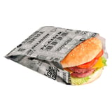 SACHETTI PER BURGUER 'PAROLE' 35+20 G/M2 14+7x22 CM ARGENTO PERGAMENA + ALLUMINIO (500 UNITÀ)